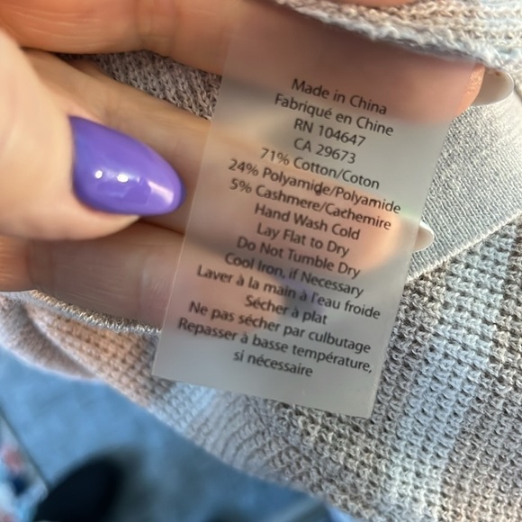 Kinross Thermal Pullover Sweater Cotton & Cashmere Blend Tan White Size Small - Picture 7 of 7